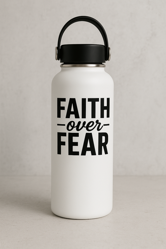 Faith Over Fear 2 Pack of  Vinyl Decals – Waterproof Stickers for Bottles, Laptops, Tumblers, Cars – Motivational Design