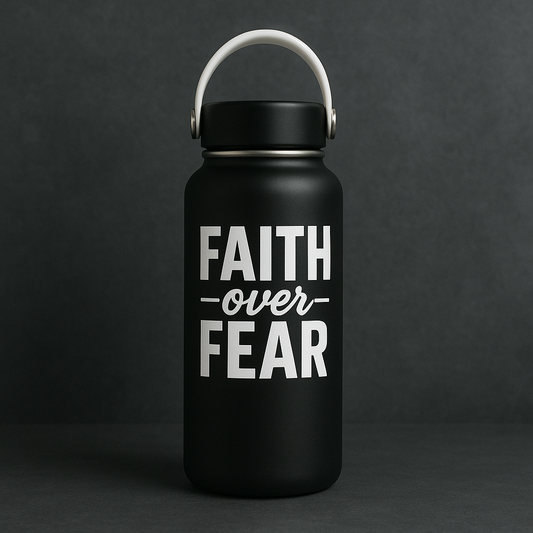 Faith Over Fear 2 Pack of  Vinyl Decals – Waterproof Stickers for Bottles, Laptops, Tumblers, Cars – Motivational Design